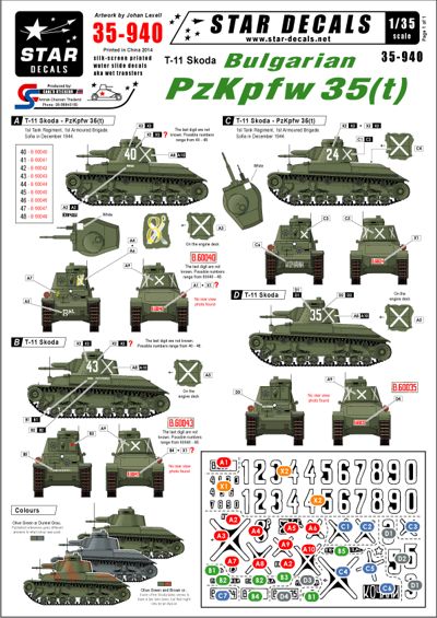 Star Decals STAR35940 1:35 Bulgarian Pz.Kpfw