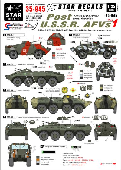 Star Decals STAR35945 1:35 Post USSR