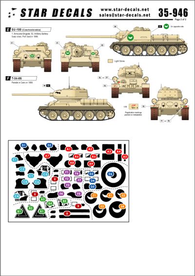 Star Decals STAR35946 1:35 Egyptian Tanks, 1950s