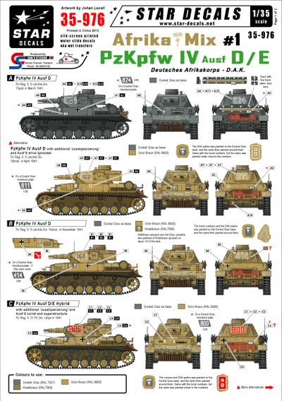 Star Decals STAR35976 1:35 Afrika Mix #1