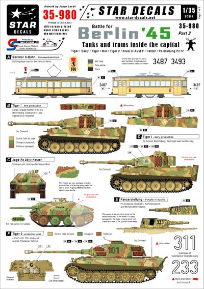 Star Decals STAR35980 1:35 Berlin #2