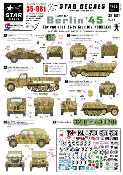 Star Decals STAR35981 1:35 Berlin #1