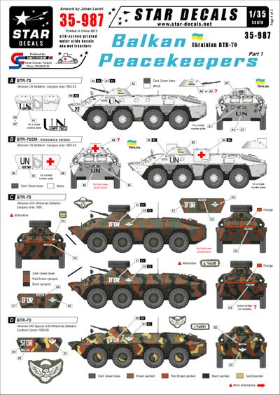 Star Decals STAR35987 1:35 Balkan Peacekeepers #1