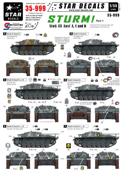Star Decals STAR35999 1:35 Sturm #1