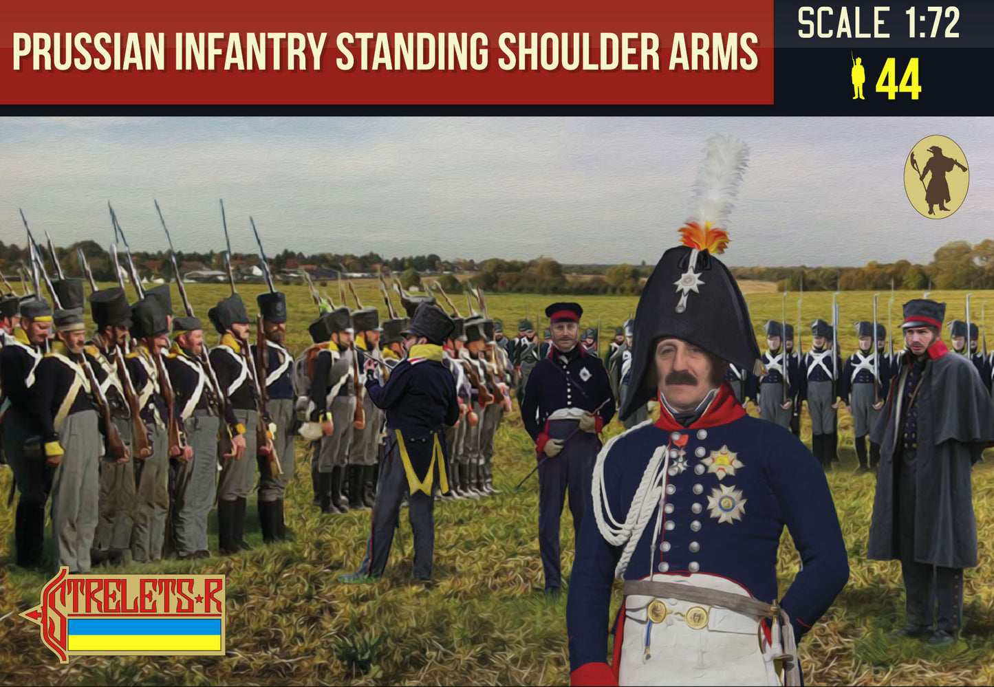 Strelets STR18072 1:72 Prussian Infantry Standing Shoulder Arms Napoleonic
