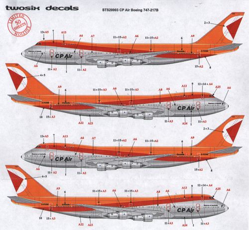 26 Decals STS20003 1:200 Boeing 747-217 CP Air