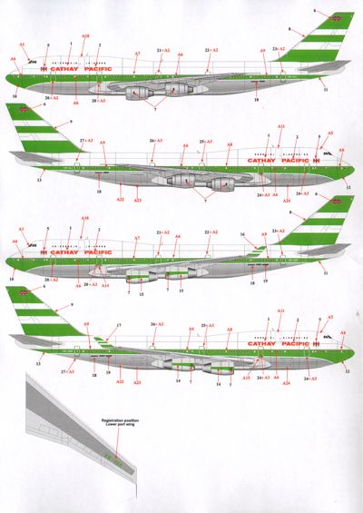 26 Decals STS20005 1:200 Cathay Pacific Boeing 747 Delivery
