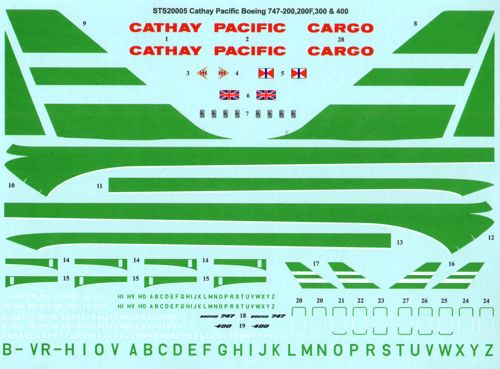 26 Decals STS20005 1:200 Cathay Pacific Boeing 747 Delivery