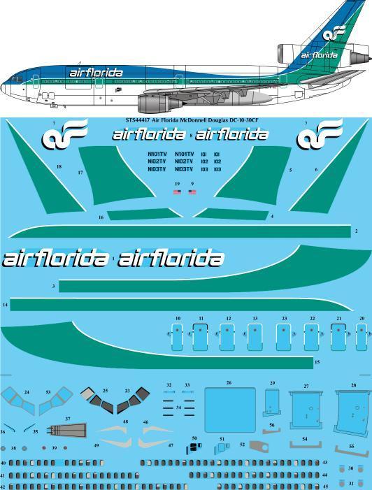 26 Decals STS44417 Air Florida DC-10-30CF Decals 1:144