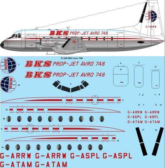 26 Decals TS72268 1:72 BKS "Delivery" Avro 748 laser decal