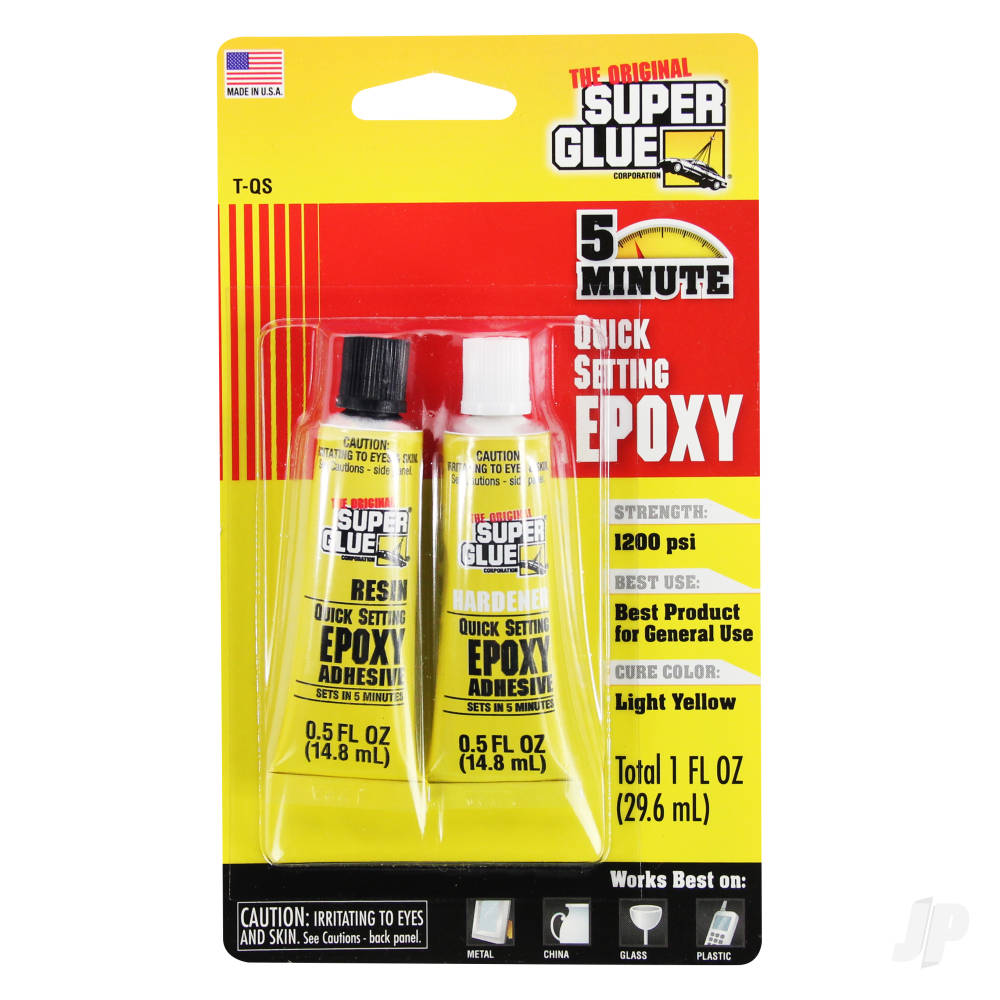 Super Glue 5 Minute Quick Setting Epoxy (1fl oz, 29.6ml) T-QS