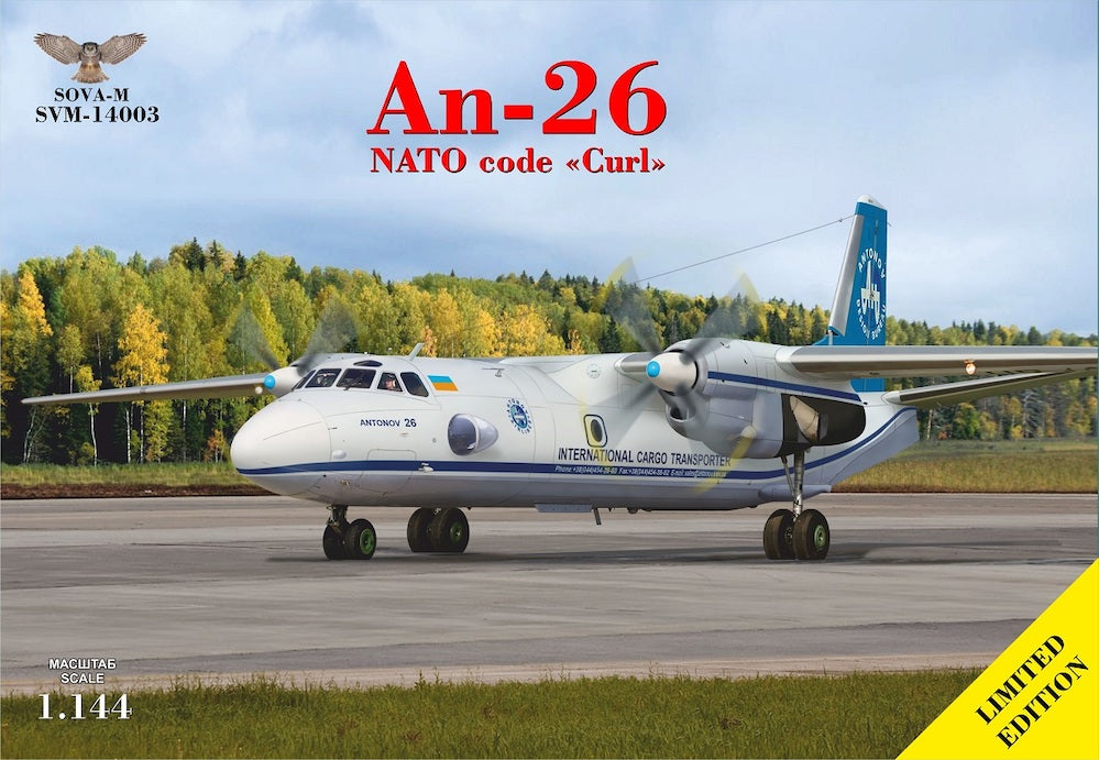 Sova-M SVM-14003 1:144 Antonov An-26 turboprop transporter