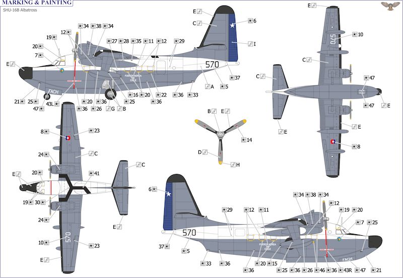 Sova-M SVM-72036 1:72 Grumman SHU-16B Albatross flying boat