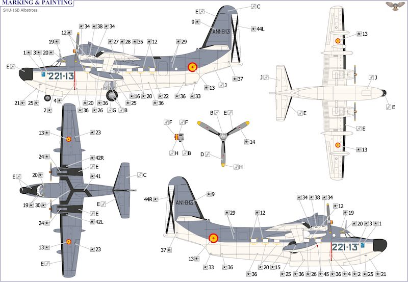 Sova-M SVM-72036 1:72 Grumman SHU-16B Albatross flying boat