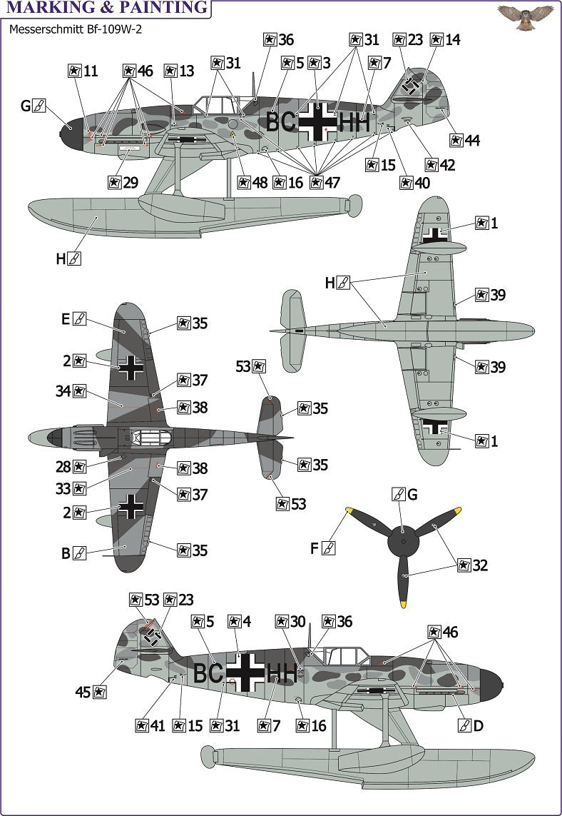 Sova-M SVM-72039 1:72 Messerschmitt Bf-109W-2 float plane