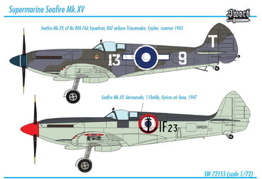 Sword SW72155 1:72 Supermarine Seafire Mk.XV 2 markings Kit contains new masks