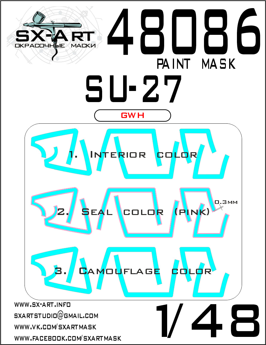 SX-Art SXA48086 1:48 Sukhoi Su-27 Flanker