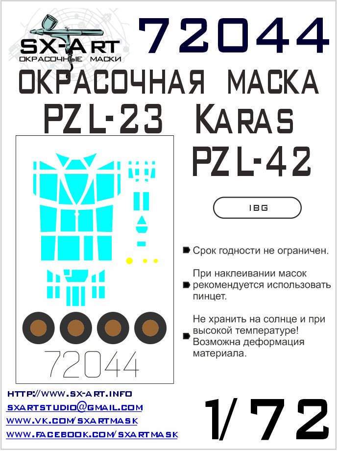SX-Art SXA72044 1:72 PZL P.23A/P-23B Karas / PZL.42