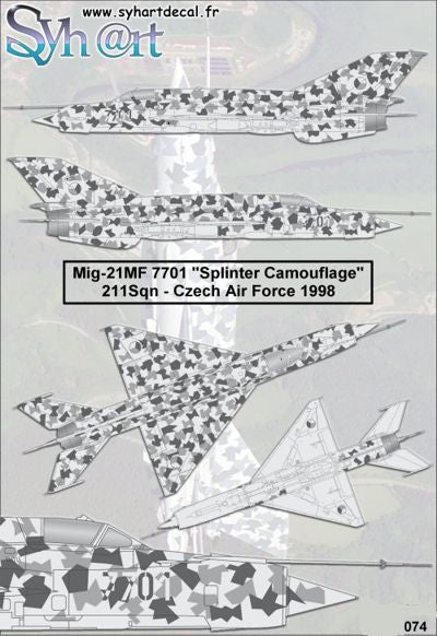Syhart Decal SY144074 MiG-21MF Splinter Camo Czech 1:144