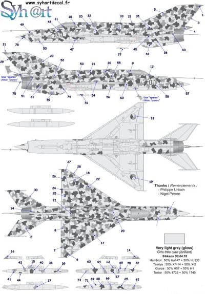 Syhart Decal SY144074 MiG-21MF Splinter Camo Czech 1:144