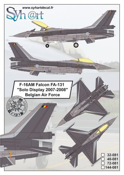 Syhart Decal SY144081 F-16AM Solo Display 2007-08 1:144