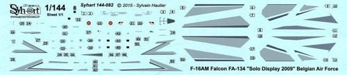 Syhart Decal SY144082 F-16AM Solo Display 2009 1:144