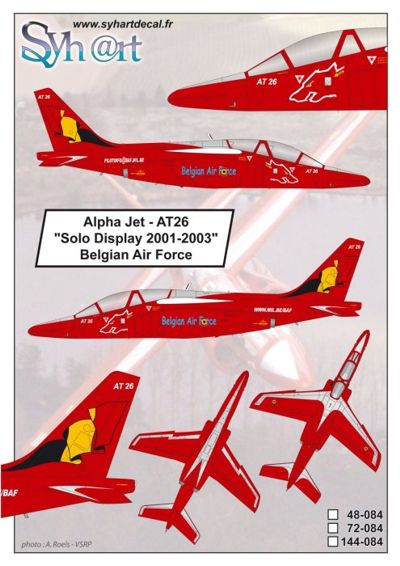 Syhart Decal SY144084 Alpha Jet AT26 Solo Display 1:144