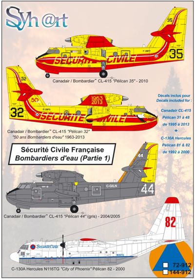 Syhart Decal SY144912 1:144 Securite Civile Francaise