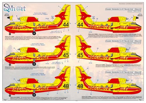 Syhart Decal SY144912 1:144 Securite Civile Francaise