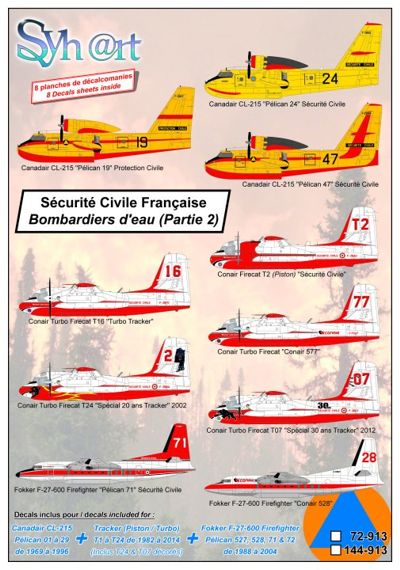 Syhart Decal SY144913 1:144 Bombardiers d'eau 'Securite Civile Francaise'