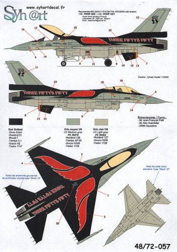 Syhart Decal SY32057 F-16A 350Sqn 50th Anniversary 1:32
