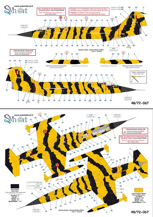 Syhart Decal SY32067 1:32 Lockheed F-104G Starfighter FX-52 Tigermeet 1978 31Sqn