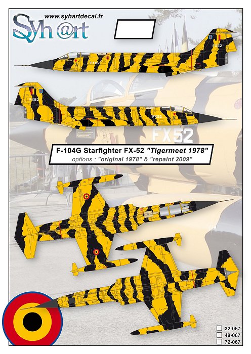 Syhart Decal SY32067 1:32 Lockheed F-104G Starfighter FX-52 Tigermeet 1978 31Sqn