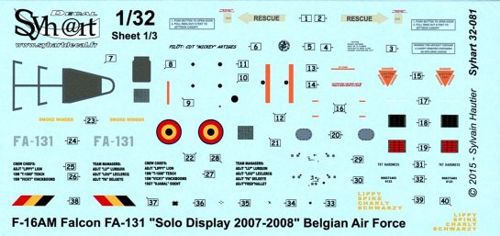 Syhart Decal SY32081 F-16AM Solo Display 2007-08 1:32