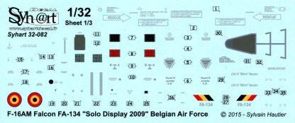 Syhart Decal SY32082 F-16AM Solo Display 2009 1:32