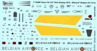 Syhart Decal SY32083 1:32 F-16AM Falcon FA-123 Solo Display 2015