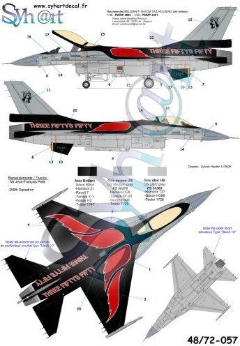 Syhart Decal SY48057 F-16A 350Sqn 50th Anniversary 1:48