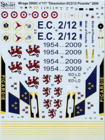 Syhart Decal SY48058 Mirage 2000C EC2/12 2009 1:48