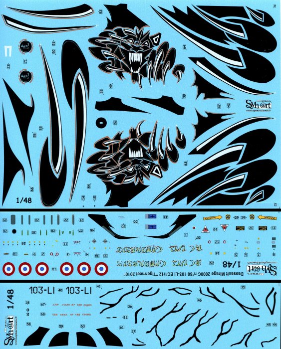 Syhart Decal SY48063 1:48 Dassault_Mirage 2000C 103-LI Tigermeet 2010