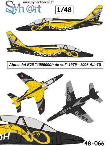 Syhart Decal SY48066 Alpha Jet E25 1M Flight Hours 1:48