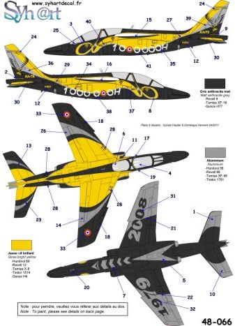 Syhart Decal SY48066 Alpha Jet E25 1M Flight Hours 1:48