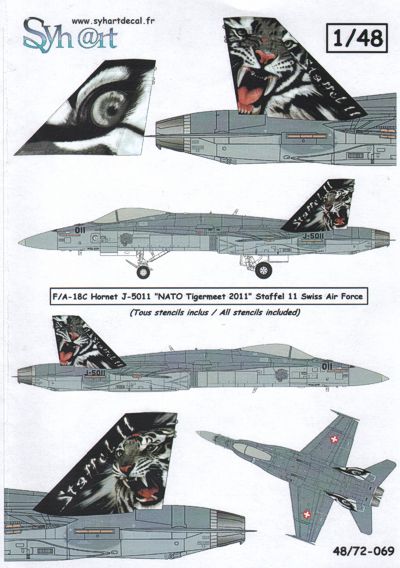 Syhart Decal SY48069 F/A-18C Swiss Tigermeet 2011 1:48