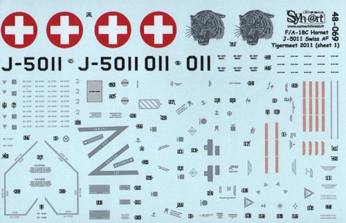 Syhart Decal SY48069 F/A-18C Swiss Tigermeet 2011 1:48