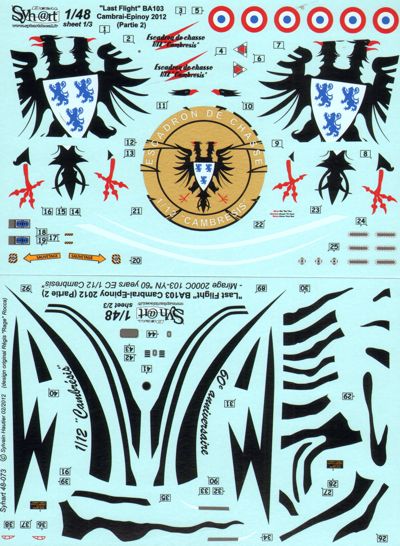 Syhart Decal SY48073 1:48 Last Flight BA103 Cambrai-Epinoy