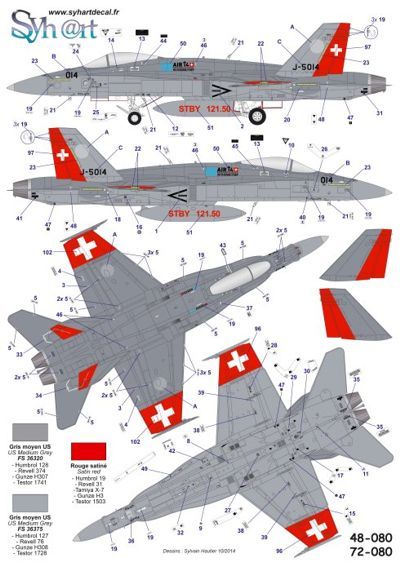 Syhart Decal SY48080 1:48 100 Years Swiss Air Force 1914-2014