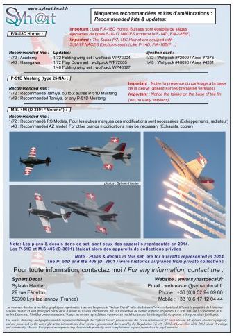 Syhart Decal SY48080 1:48 100 Years Swiss Air Force 1914-2014