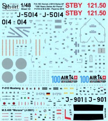 Syhart Decal SY48080 1:48 100 Years Swiss Air Force 1914-2014