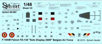 Syhart Decal SY48082 F-16AM Solo Display 2009 1:48