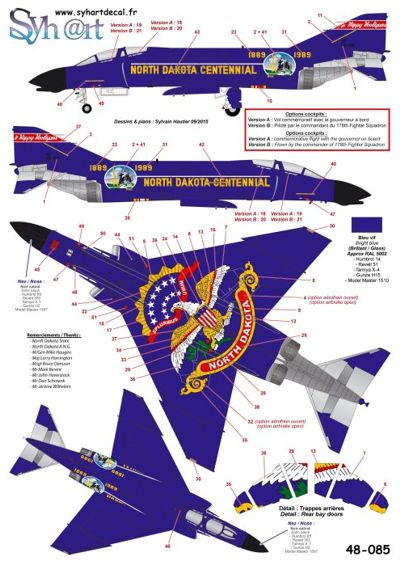 Syhart Decal SY48085 F-4D North Dakota Centennial 1:48