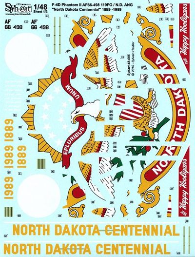 Syhart Decal SY48085 F-4D North Dakota Centennial 1:48